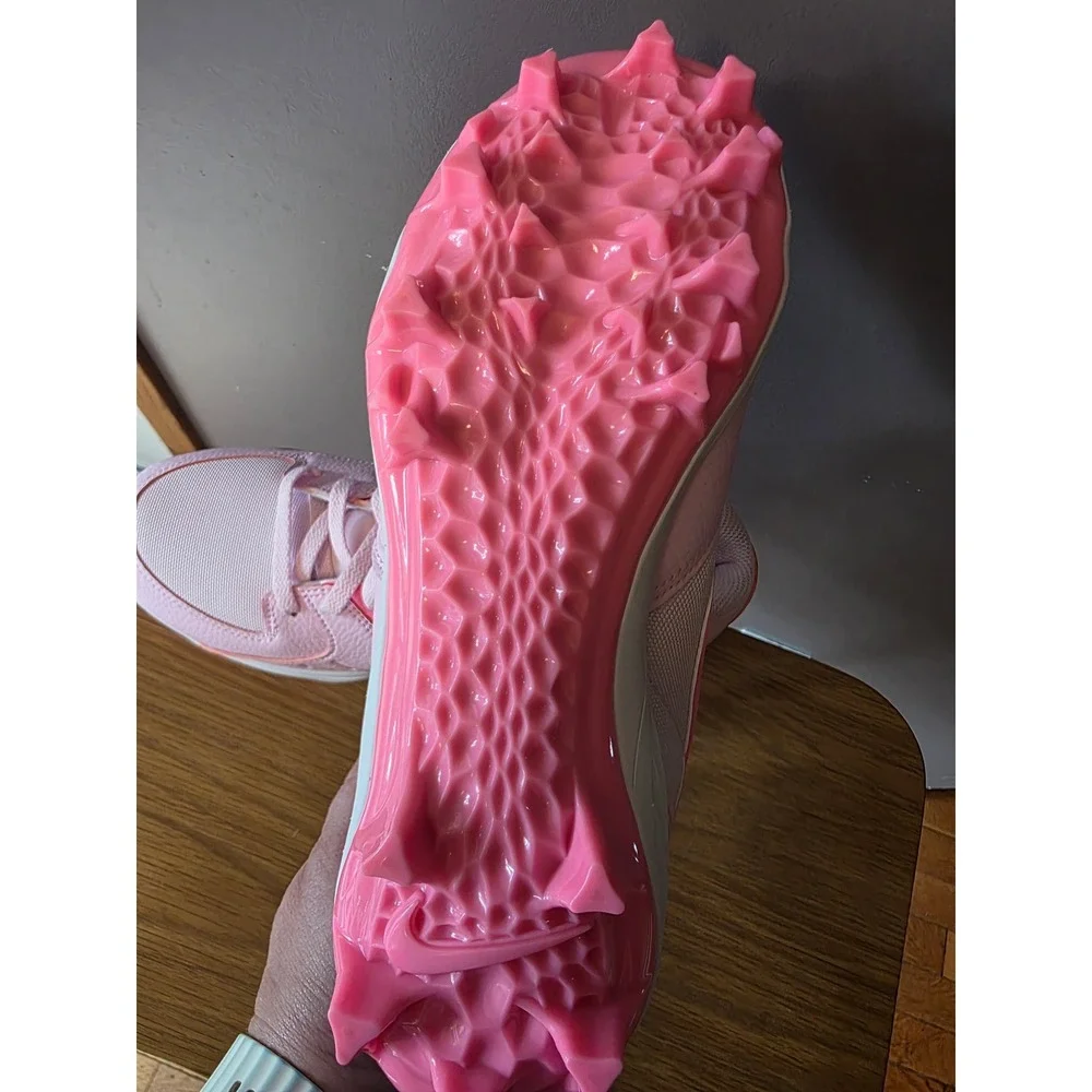 Nike Air Jordan Football Cleats Mens 10 Pink White HQ0210-600 Athletic Shoes